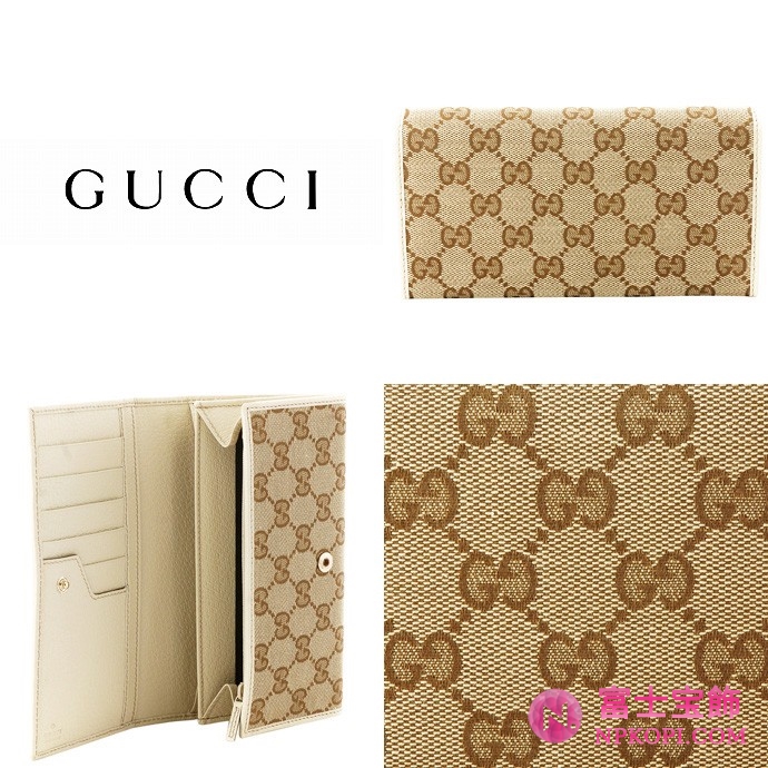 GUCCI/グッチ -METAL BAR定番キャンバスGG柄2つ折り長財布 244946 F40IG 9773 